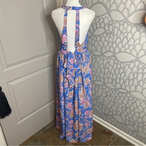 ZESICA Womens Halter Neck Floral Print Backless Split Beach Party Maxi - Picture 10 of 14